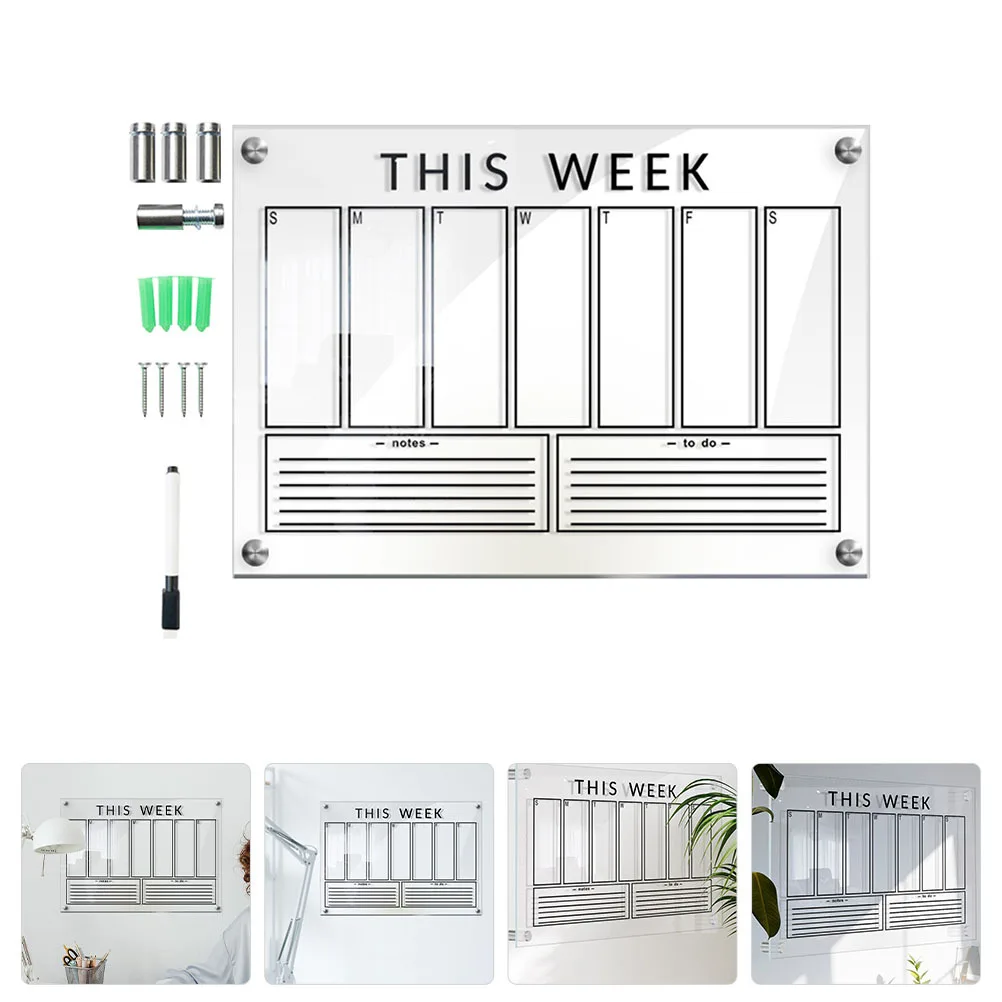 مجموعة واحدة من لوحة مذكرة معلقة للباب من الأكريليك الشفاف، لوحة تخطيط ذاتية الصنع، قائمة المهام الأسبوعية، قائمة المهام الأسبوعية #1
