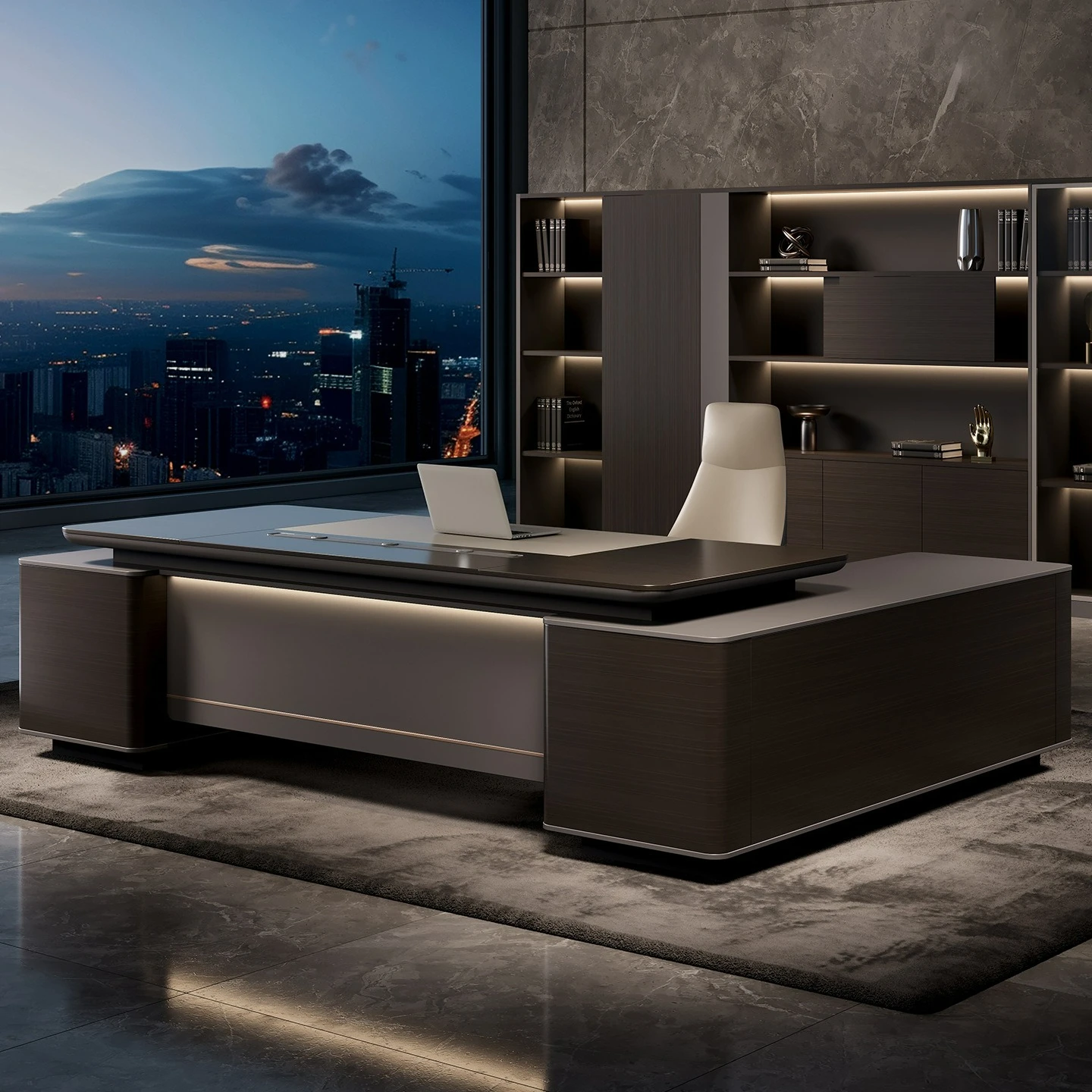 

LTT Simple Modern Light Luxury Atmosphere President's Desk Office Furniture Manager's Desk and Chair Combination