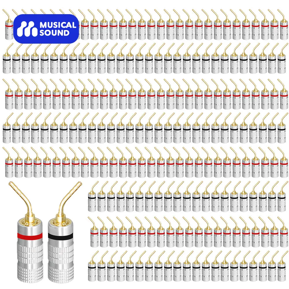 Musical Sound Banana Plug 12 AWG - 18 AWG Gauge Size 4mm for Speakers Amplifier Hi-Fi AV Receiver Stereo Home Audio Connector