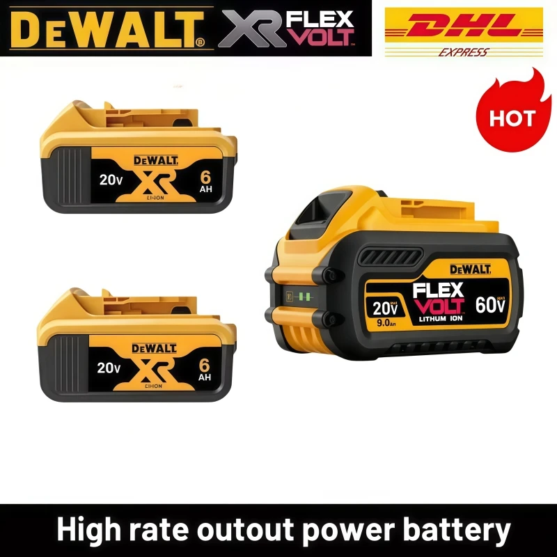

Оригинальный аккумулятор DeWALT 20В/60В 5Ач 6Ач 9Ач MAX FlexVolt для электроинструментов DCB606 DCB205 DCB206 DCB209 DCB182