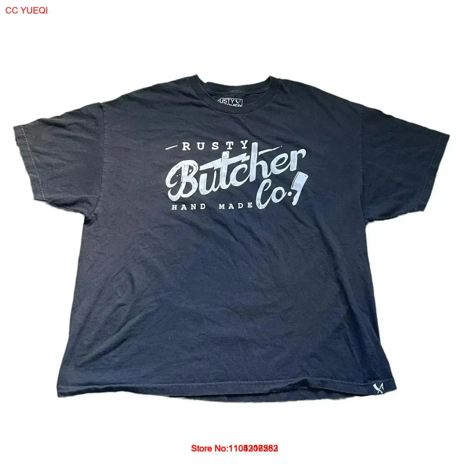 Rusty Butcher Handmade Co T Shirt Mens Size 3XL Black vintage Washed Breathable designer clothes Casual Soft Unisex fashion