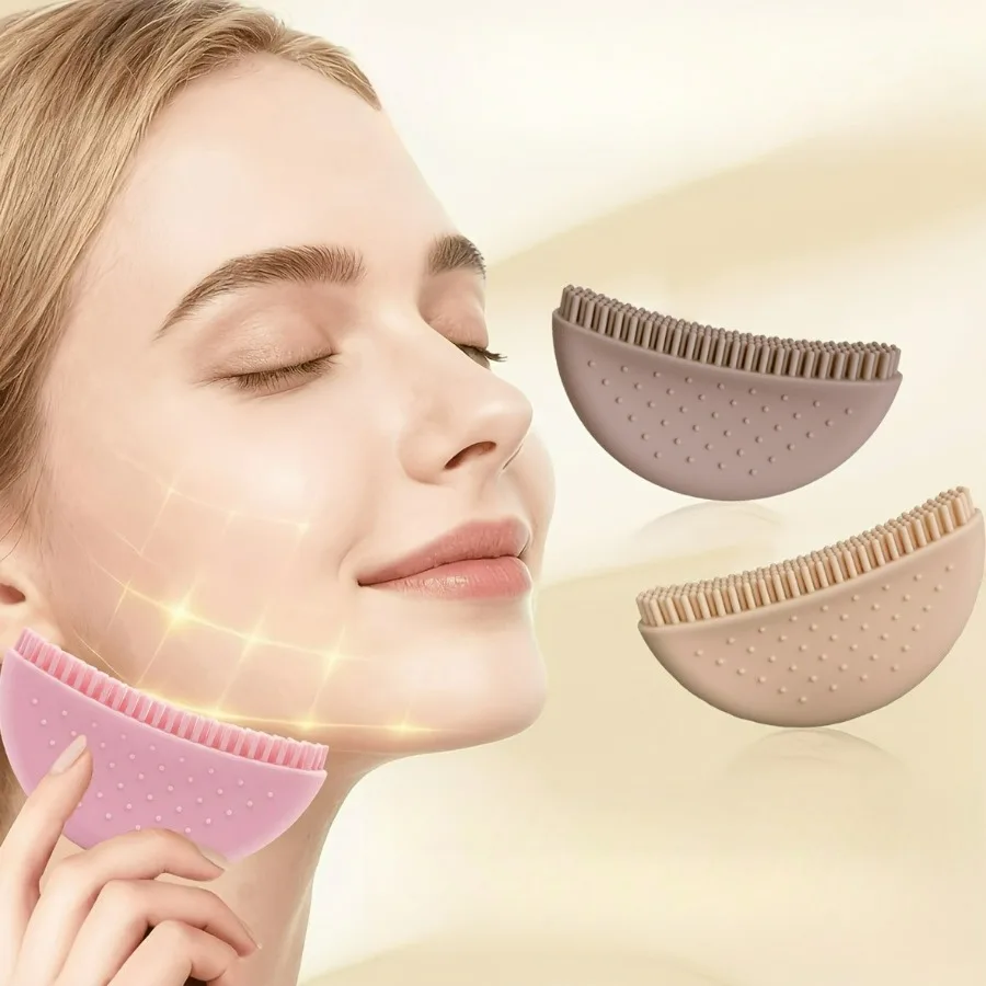 Ergonomic Silicone Face Massage Brush, Lymphatic Drainage & Contouring Tool, Depuffing & Lifting, Home Travel Self-Care view 3