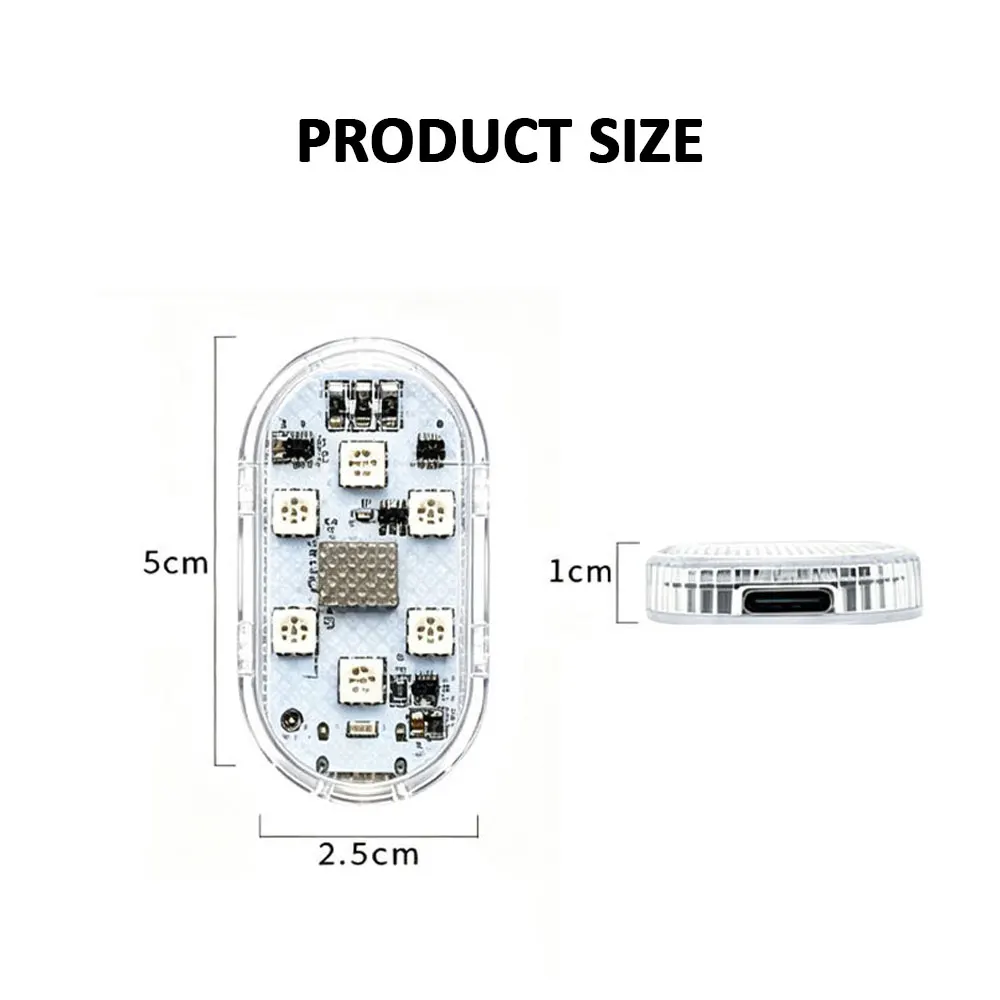 Led Car Touch Ligh Multi Color Touch Light Roof Light USB Charging Magnetic Velcro Installation Wireless Car Decoration Light