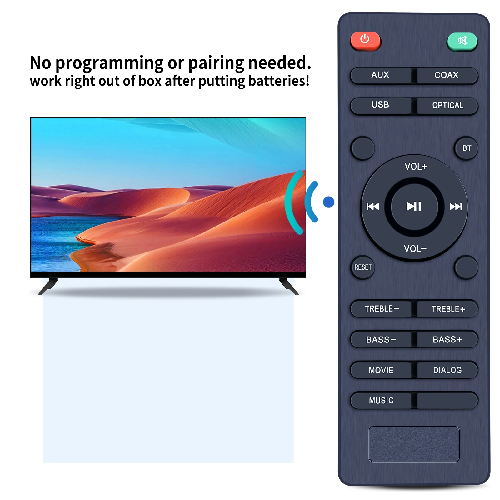New Remote Control For VMAI S4 FS21HS & Geoyeao & auvisio MSS-95 & Ele Eleoption Bluetooth Soundbar Sound Bar Speaker System