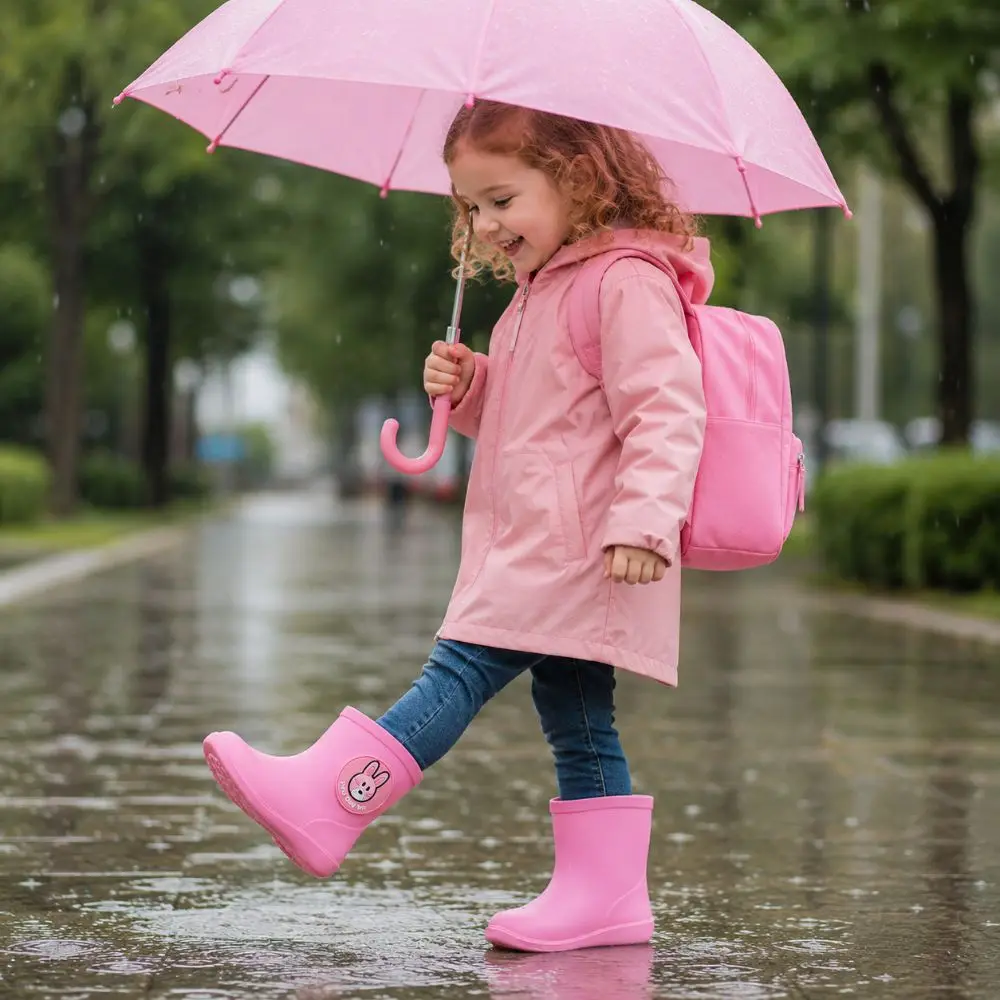 Non-slip Children's Short Rain Boots Low-top Lightweight Outdoor Water Boots Waterproof PVC Rain Boots For 1-7 Boys Girls