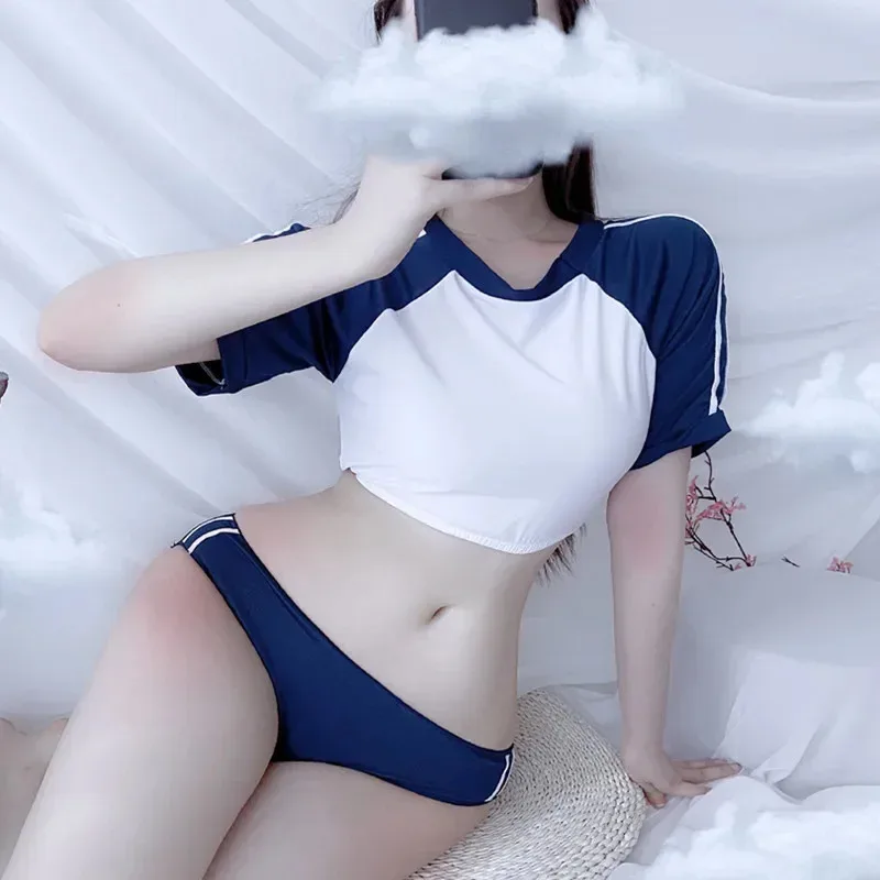 

School Uniform Sexy Lingerie Uniform Temptation Student Wear Split Japanese Tease Swimsuit