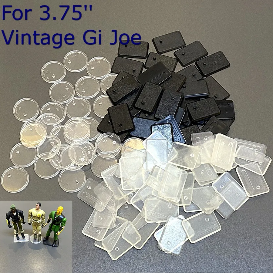 Lot Round Shaped Clear Display Stand Base For 3.75inch Vintage Gi Joe Cobra Military Trooper Action Force Figures Accessory Toys