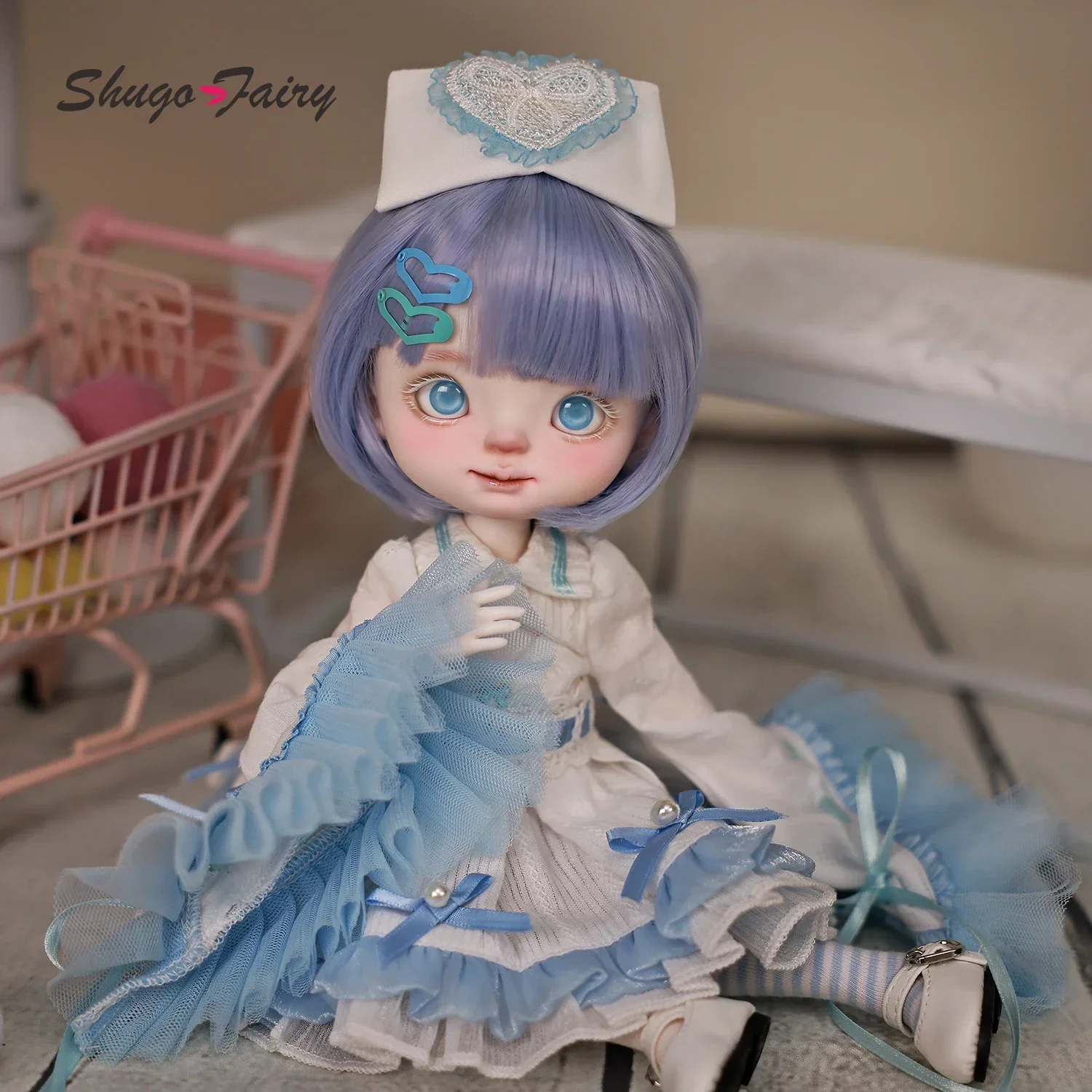 Shuga Fairy 1/6 Bjd Doll Gogo Donna Sisters Pink Blue Sweet  Cute Fullset Joint Bjd Clothes Resin Figure