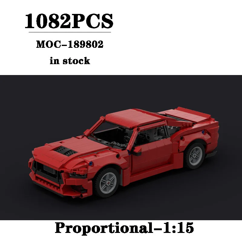 Building Block MOC-189802 Supercar Car Full Suspension Construction Model Ornament 1082PCS Children Birthday Gift Christmas Toy