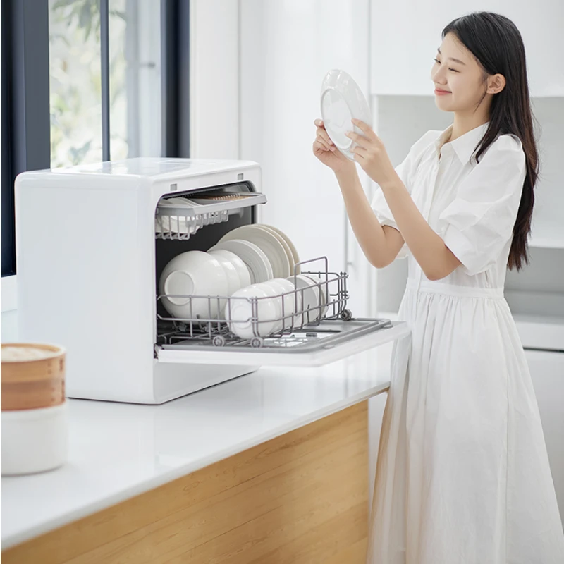 Dishwasher 52L Automatic Home Desktop Intelligent Disinfection Hot Air Drying 6 Sets Installation-Free Appliances