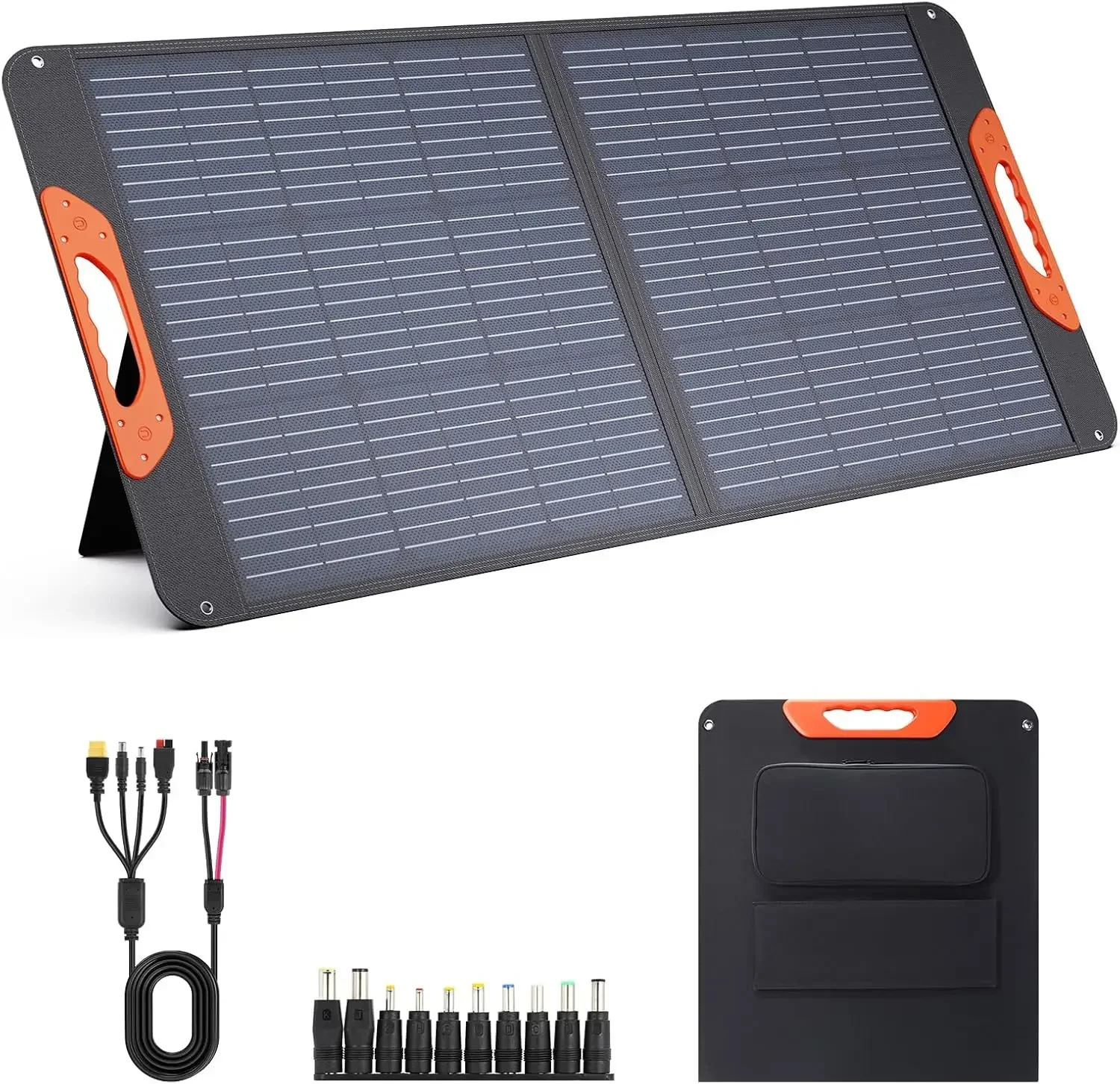 100W Portable Solar Panel, Foldable Solar Charger for Power Station,QC3.0 USB-A &Type-C IP67 Waterproof for Camping RV Blackout