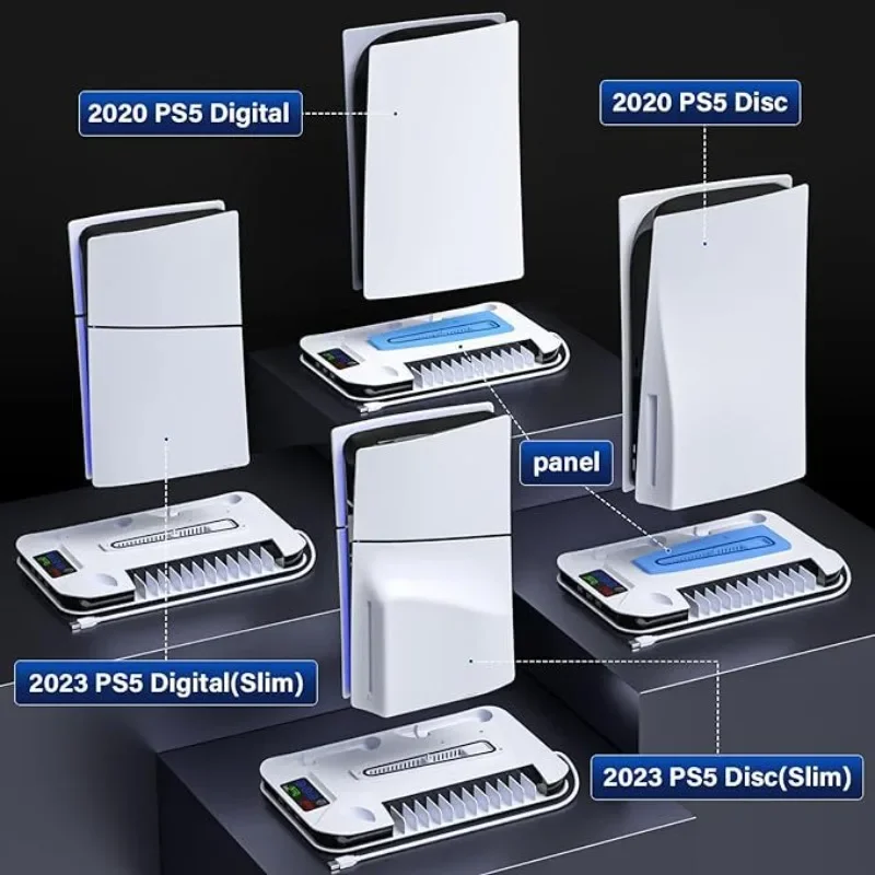 

EOENKK The PS5 Slim Cooling charging dock is compatible with digital PS5 controller charging dock accessories for optical drive