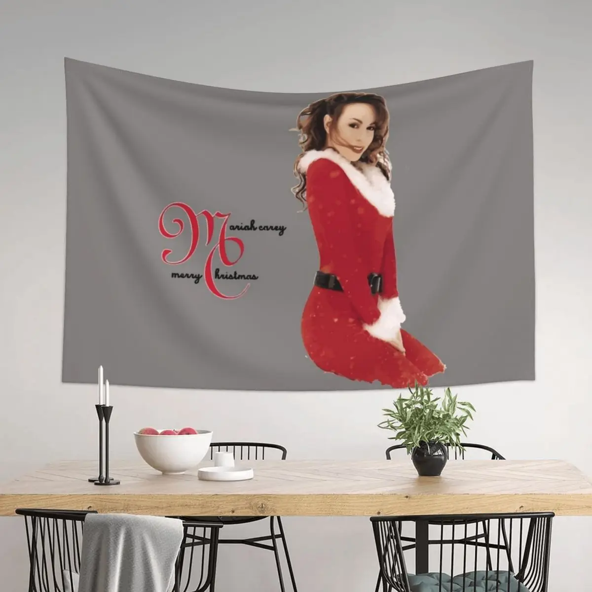 

Mans Mariah Carey Merry Christmas Tapestry Home Decoration Carpet On The Wall Tapestry