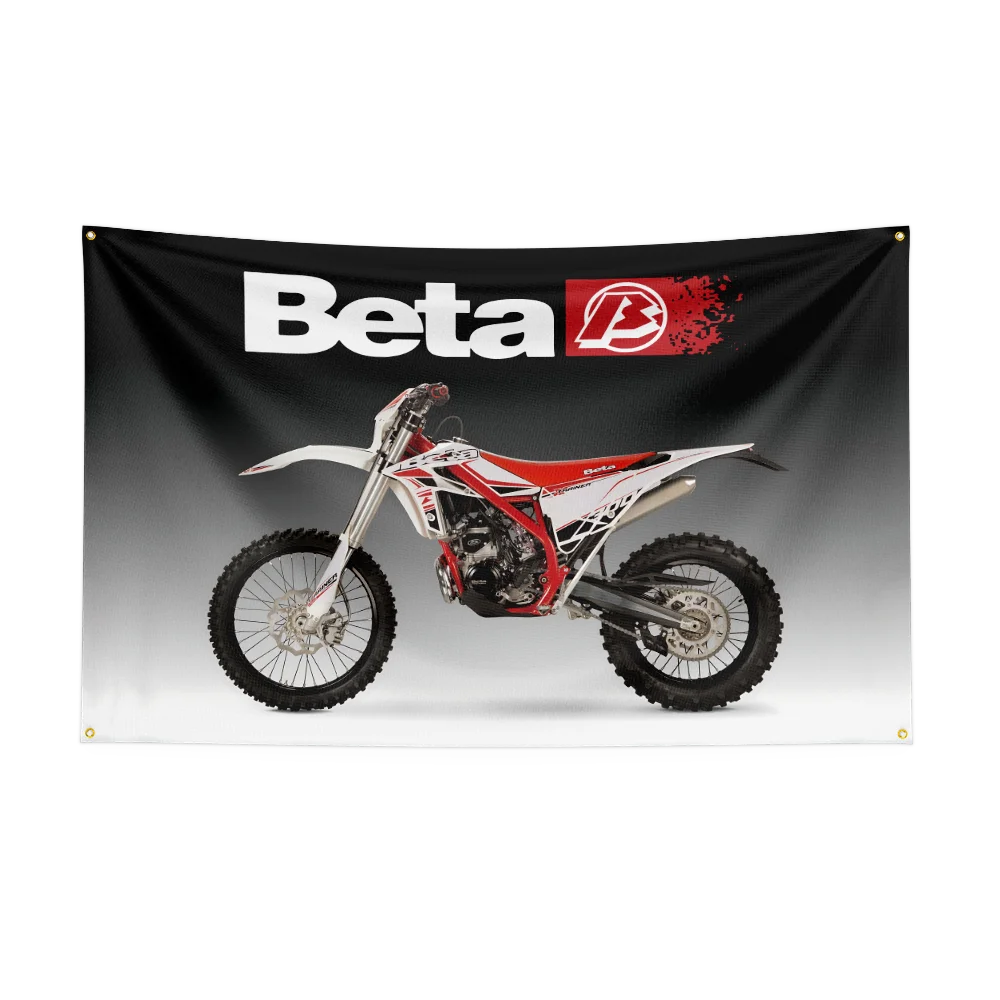 3x5 Ft B-betas Motorcycle Flag Polyester Digital Printing Banner for Garage Wall Art Out Door Decoration With Brass Grommets