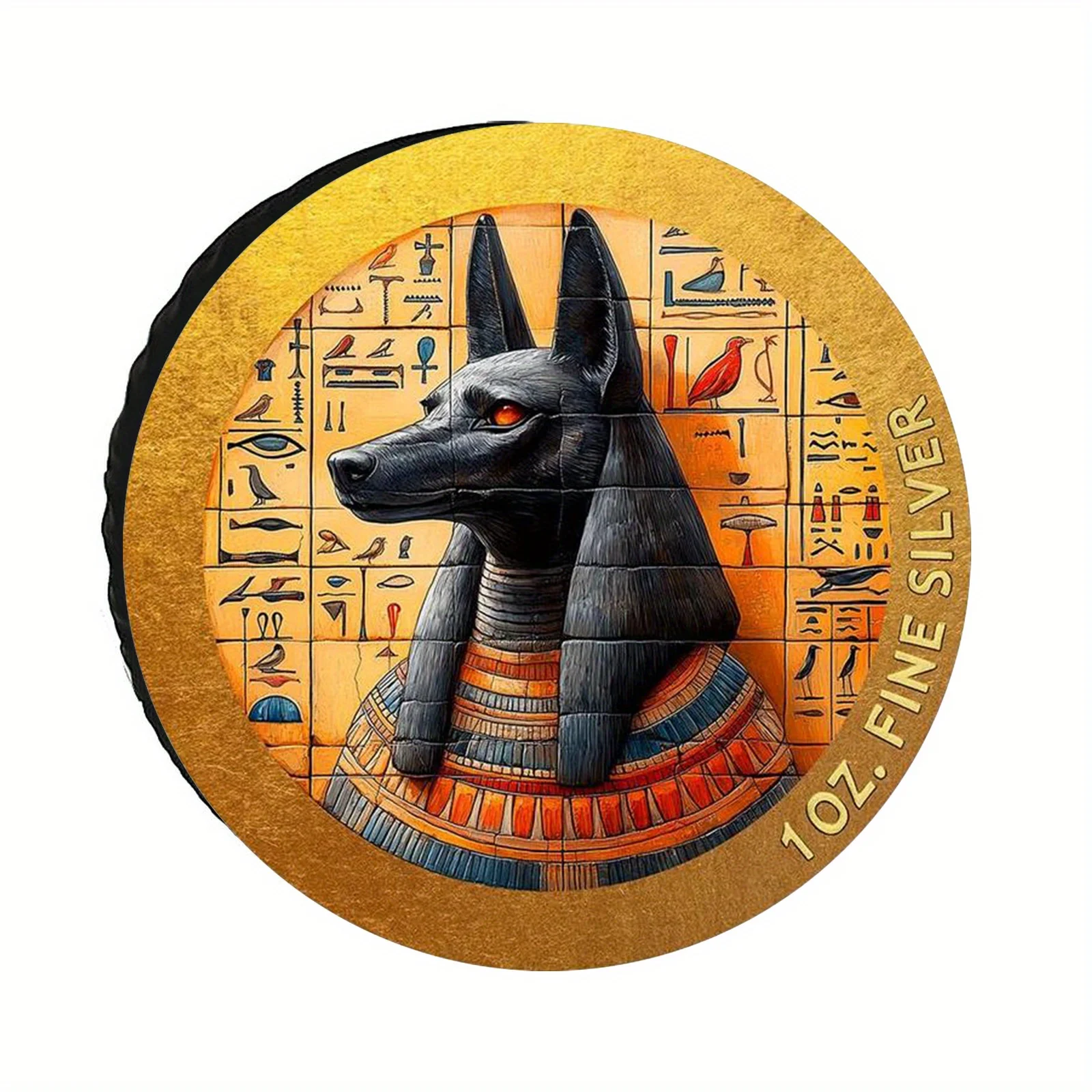 

1 шт., чехол для покрышки в виде египетской мифологии Anubis Golden Art — водонепроницаемая и пылезащитная защита для запасного колеса с иероглифом