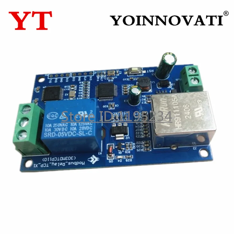 Modbus RTU Relay Module Wired Ethernet LAN Control 1 Channel Relay Output MCU W5500 TCP/IP Protocol