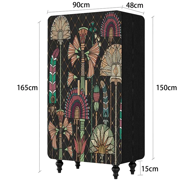 X36 Light Luxury Retro Solid Wood Wardrobe Home Door Wardrobe Storage Locker Can Be Customized