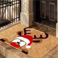 Exquisite 2025 Christmas Reindeer Doormat Kitchen Rug Indoor Outdoor Entryway Carpet Holiday Home Decor Happy New Year 2026