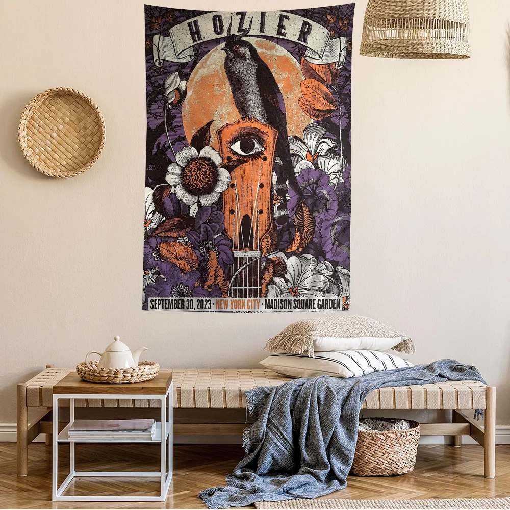 Singer Hozier Gig Wall Tapestry Hanging Tarot Hippie Wall Rugs Dorm Wall Hanging Sheets