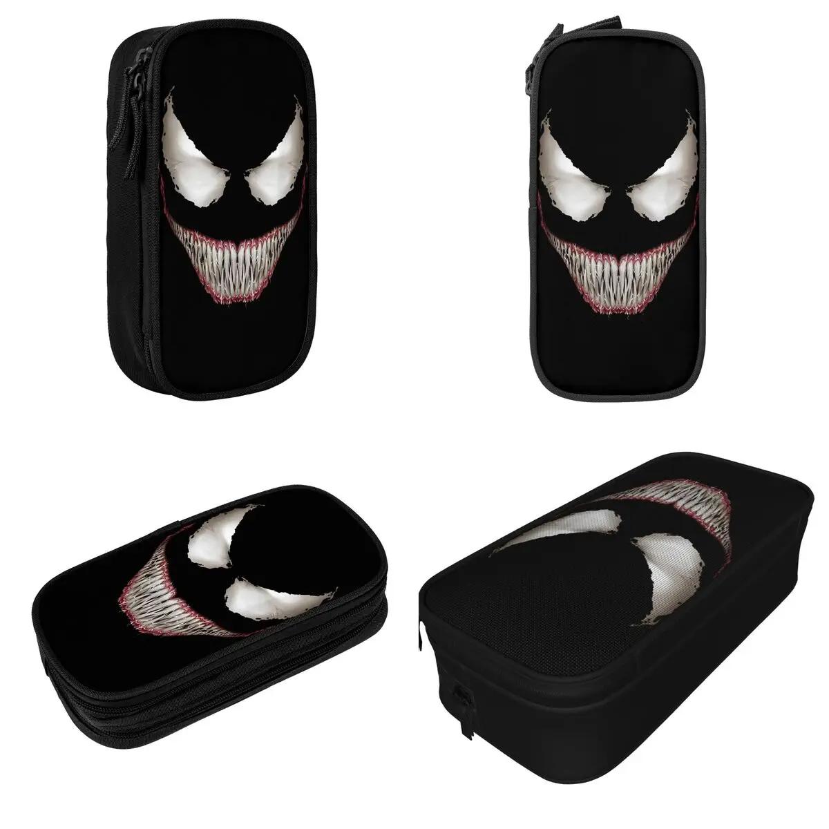 Halloween Venom Big Face Grin Costume Pencil Cases Pen Holder Bag Student Large Storage School Supplies Gifts Pencilcases