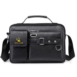 Fashion Men's Shoulder Portable PU Leather Handbag Business Briefcase Travel Man Crossbody s Brand Quality Men Bag