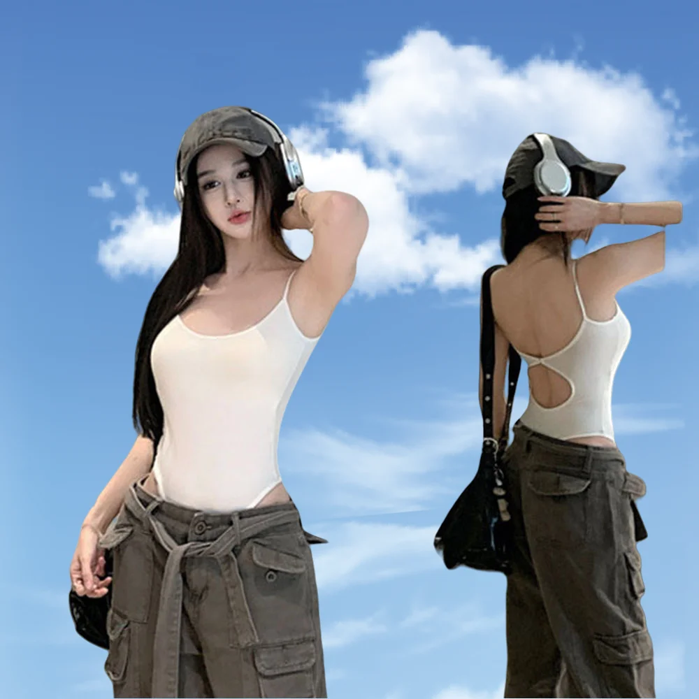 Bovenkleding Draagbaar ondergoed Binnenkleding voor dames Tanktop met open rug Trendy rood vest Ademend Comfortabel ontwerp met holle rug