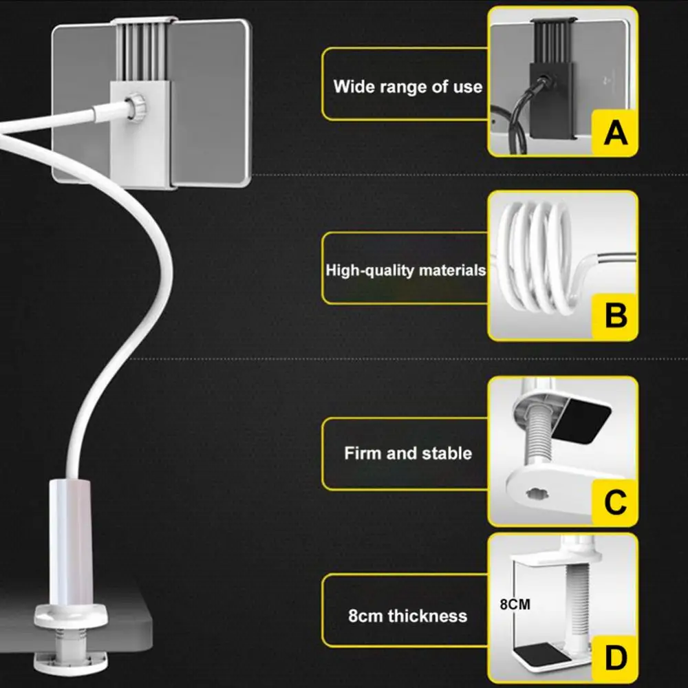 Foldable 360 Degree Rotating Tablet Stand Holder Mini Bedside Desk Mount Bracket