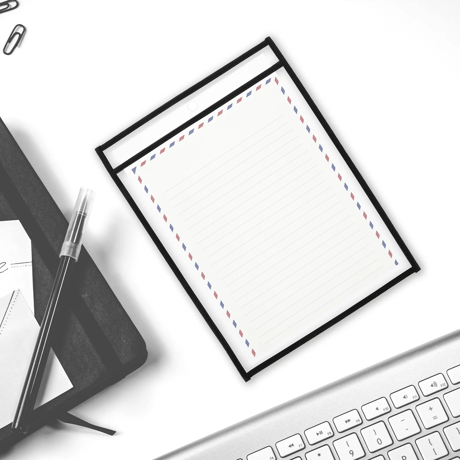 

6Pcs File Sleeves Non-Woven Fabrics Pet Material Document Organizer Clear Paper Storage Holder Office Use