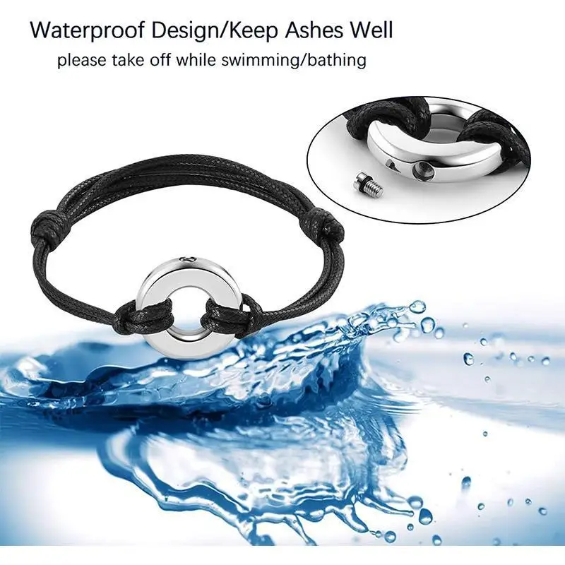 Gedenk-Urnen-Armband für Minimalistischen Kreis des Lebens Ewigkeits-Schmuck Verstellbare Größe für Familie und Freunde zur Gedenkverwendung – Detail 3