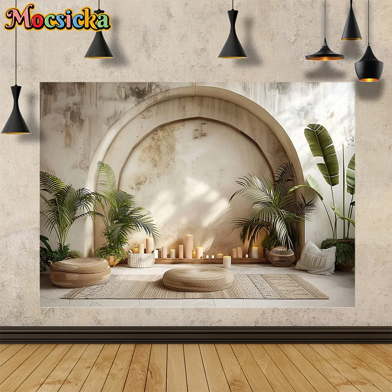 Mocsicka-Cenários de Fotografia, Festa de Aniversário, Arco de Areia, Verdura, Parede Quebrada Fundos, Retratos Estúdio Adereços, Adultos e Crianças