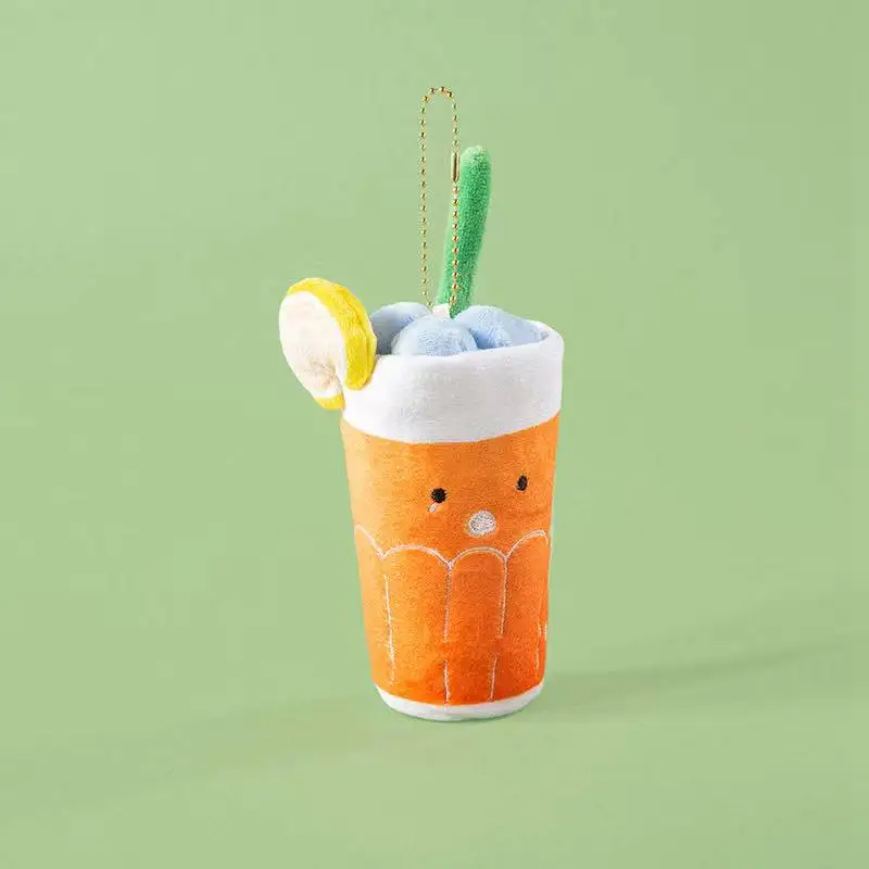 Lo último en llavero con colgante de mochila de frutas, muñeco de gato de simulación, muñeco de peluche Kawaii, muñeco de dibujos animados de Anime, bonito regalo de cumpleaños para niños
