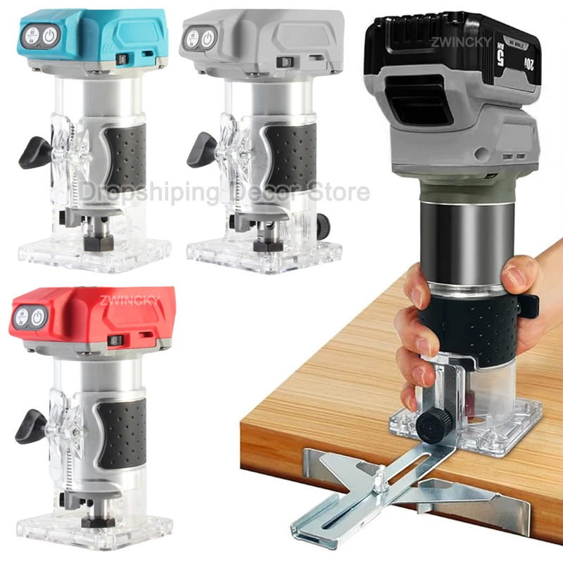 

for Makita/Dewal/Milwaukee 18V Battery Cordless Brushless Trimmer 5 Speeds Electric Trimming Wood Router Milling Engraving Tool
