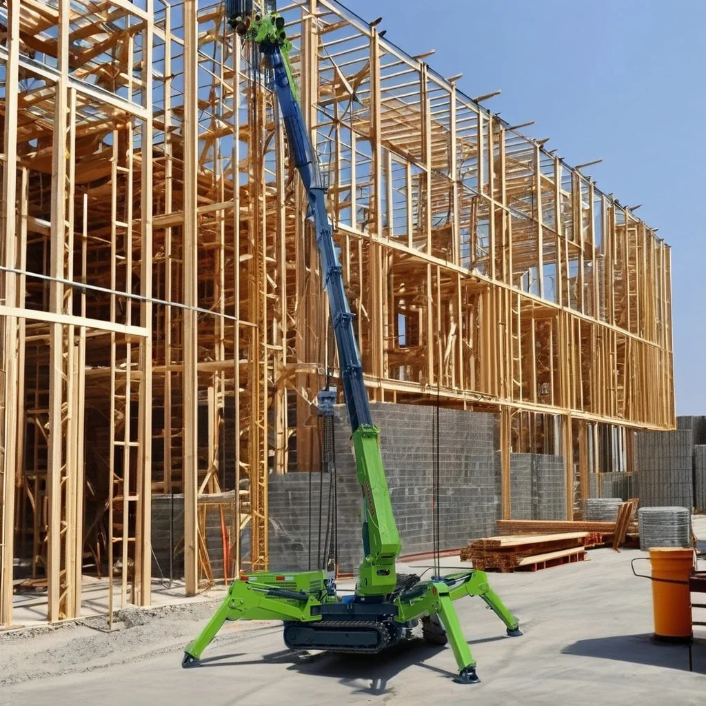 2024 New Product Crawler 360 Degree Rotating Spider Crane 3Ton Telescopic Arm Diesel Spider Crane