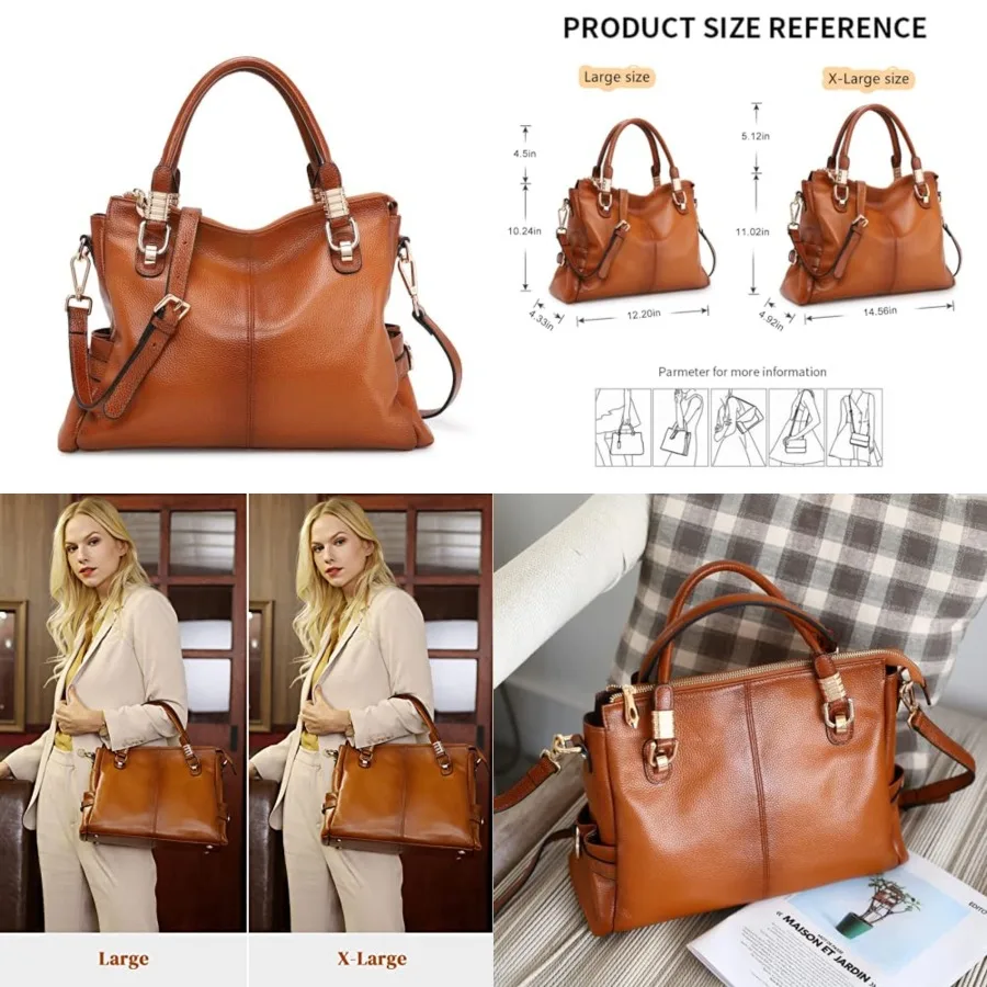 

Kattee Soft Women Genuine Leather Purses and Handbags Satchel Tote Shoulder Bag