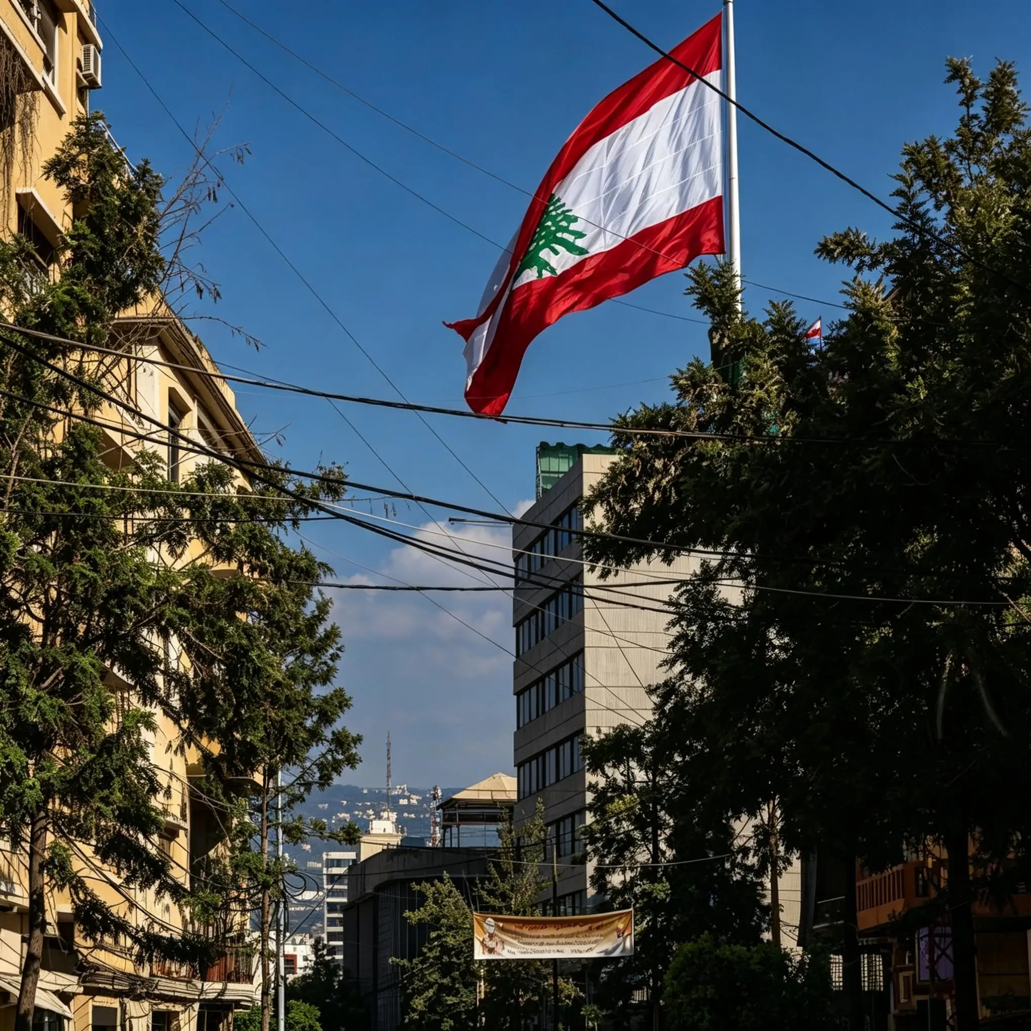 3*5FT Republic of Lebanon Lubnan flag Indoor Outdoor 90*150cm Hanging polyester flag