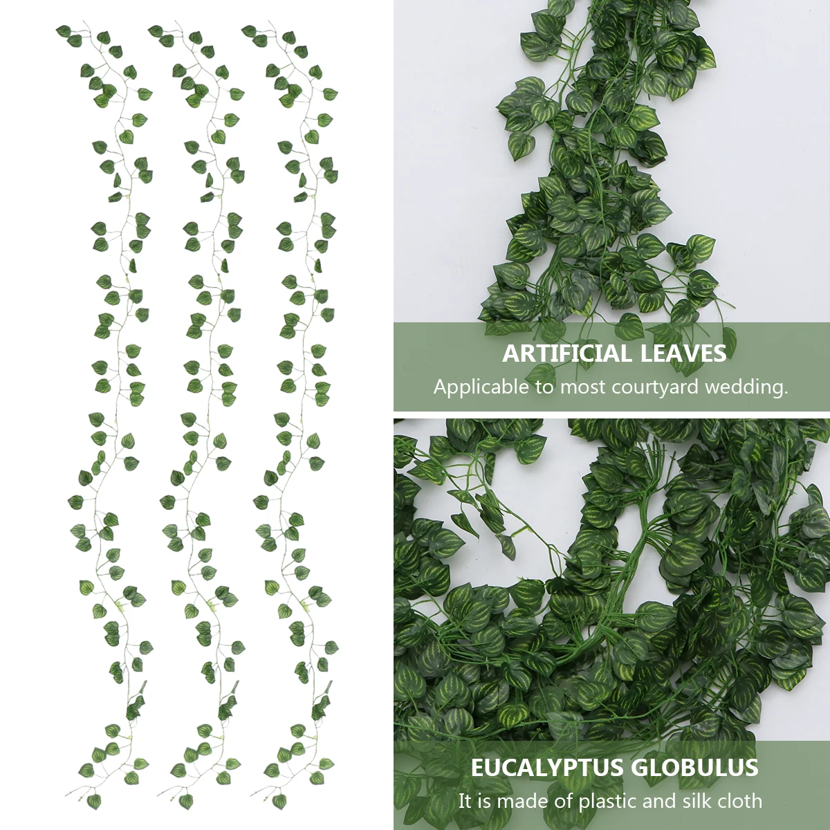 

12pcs Garden Hanging Vine Wall Rattan Fake Ornament For Wedding Home Bar Shop Decoration Simulation Leaf Rattan