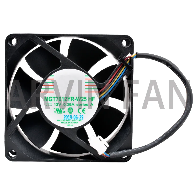 MGT7012YR-W25 HF 7cm 70mm Fan 70x70x25mm DC12V 0.39A 4 Lines 4pin Cooling Fan For Server Chassis Power Supply