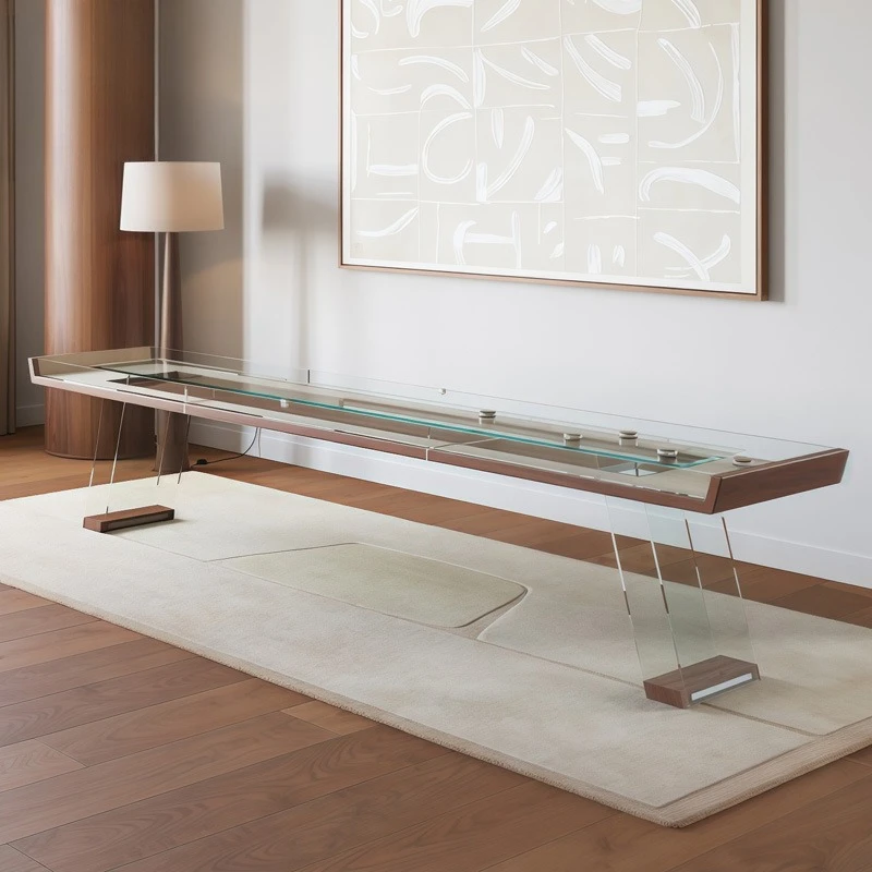 Tempered glass sand pot table luxury house villa club home shuffleboard table
