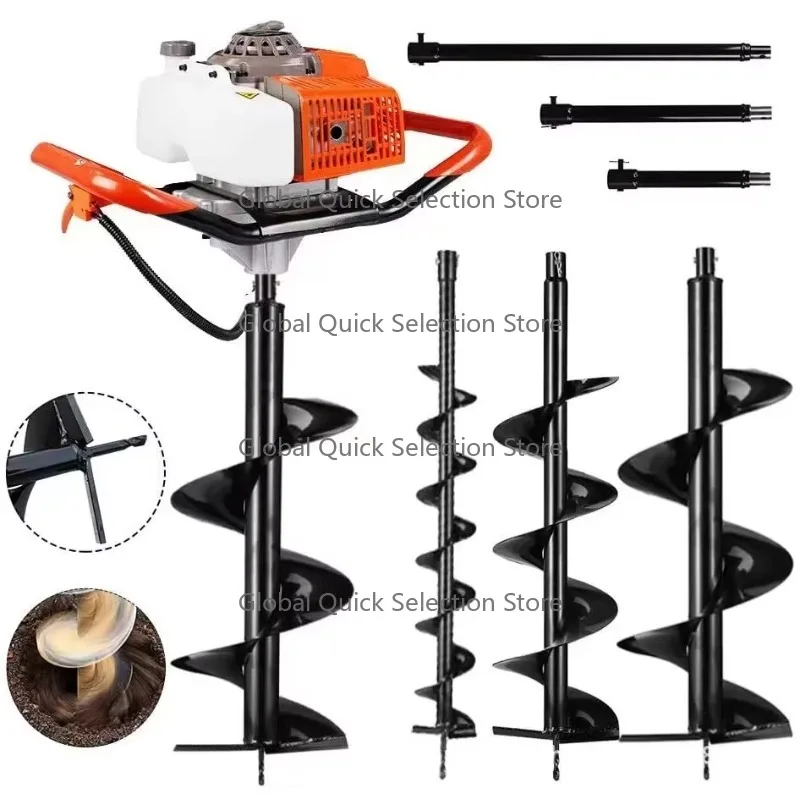 Oem Power Earth Auger Digger Machinery Diy Grade 4 Stroke Metal Earth Auger Machine Factory Supply Hole Digger Machine On Sale