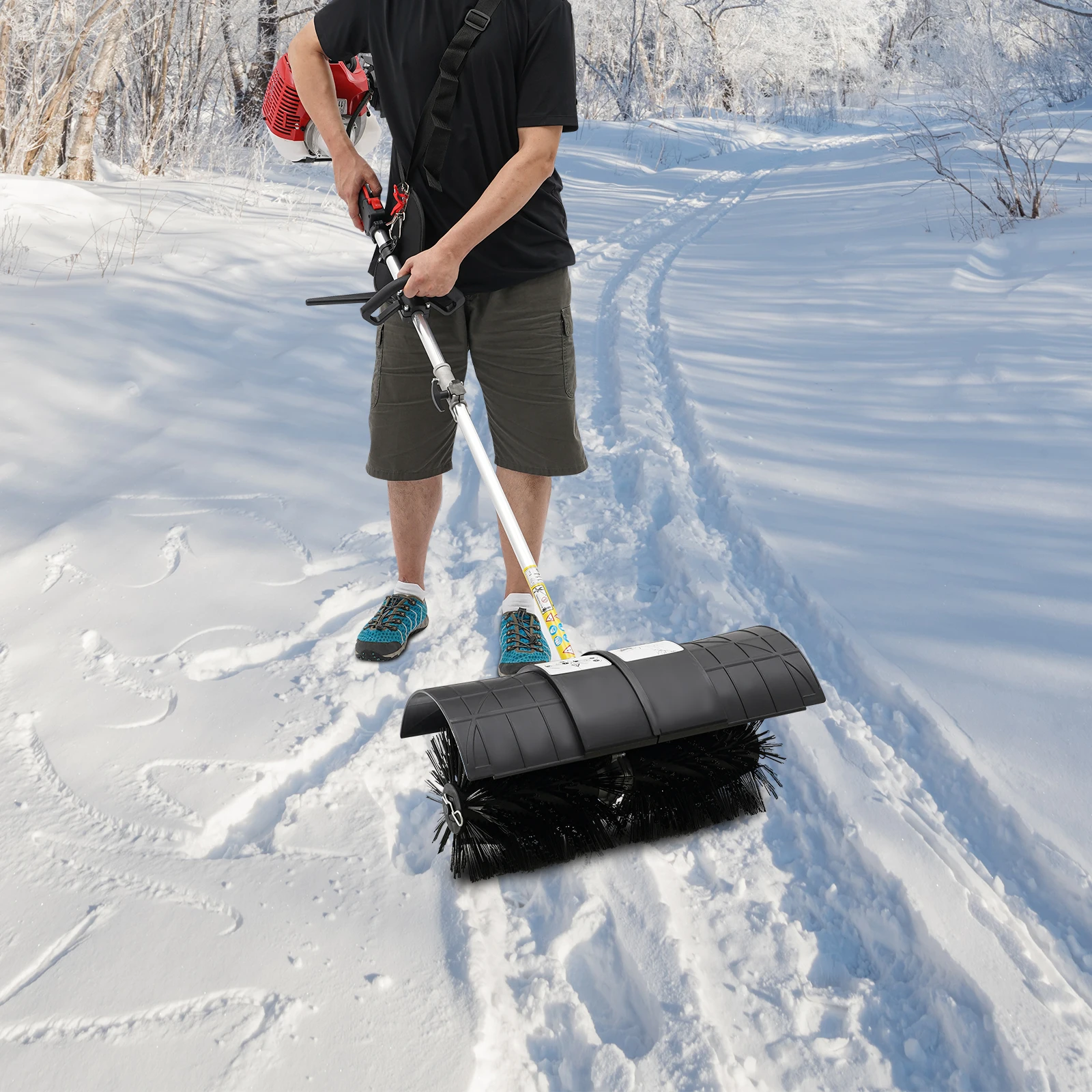 Barredora de Césped de 52 cc, Barredora Manual, Grado Comercial para Césped Artificial, 8500 RPM, Limpia Malezas, Confeti y Hojas