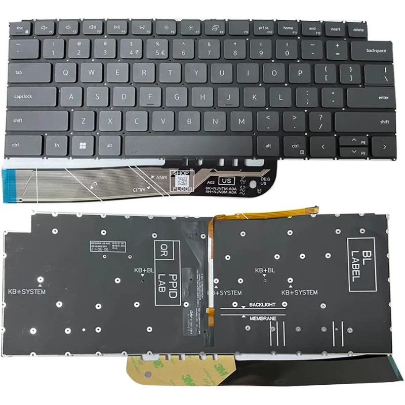 Laptop US Keyboard with Backlit Replacement for Dell Vostro 5310 5320 5410 5415 for Latitude 3320 3420 (Black)