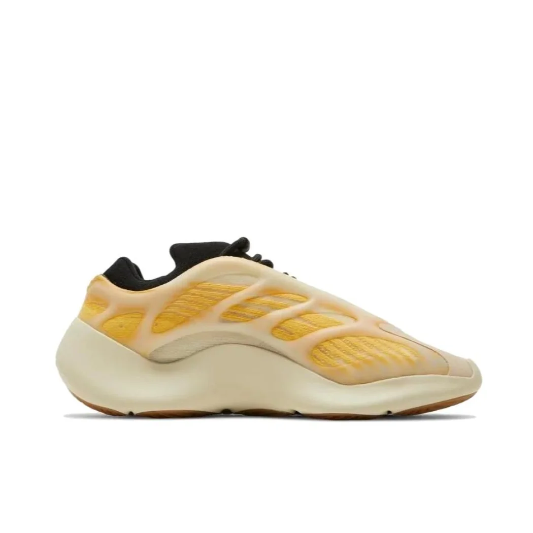 Adidas White and Yellow Colorway Yeezy Boost 700 V3 Men's and Women's Casual Sneakers Breathable Comfort Shock Absorbing Shoes