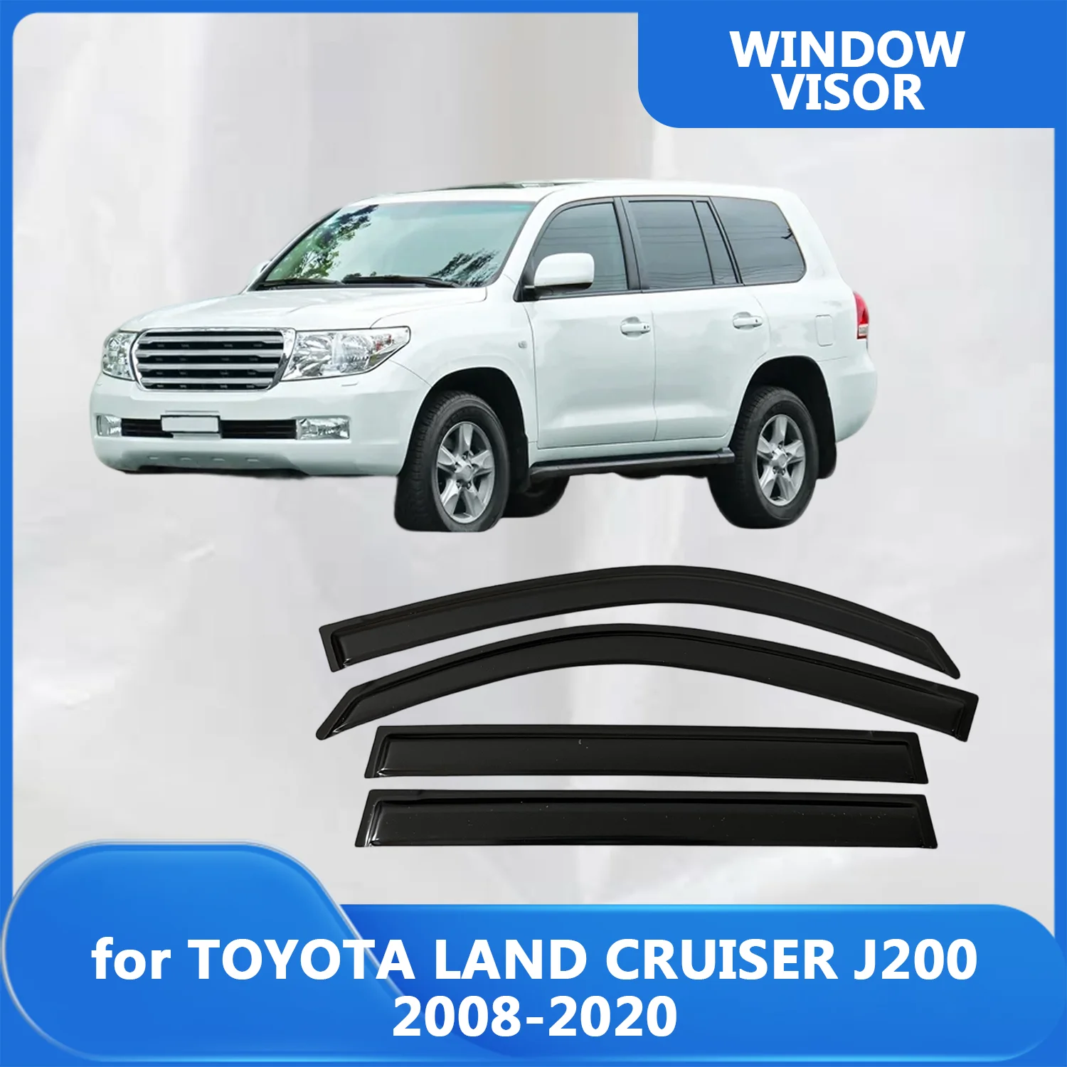 

Window Visor for TOYOTA LAND CRUISER LC200 2008-2020 Wind Deflectors Rain Guards Door Visor Vent Shades Ventvisor Exterior Parts
