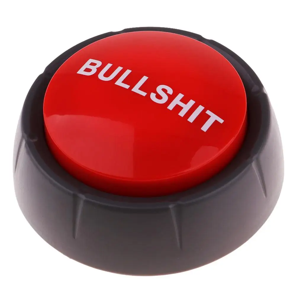 Red Bullshit Button Tabletop Office Buzzer Press Button Toy Supplies