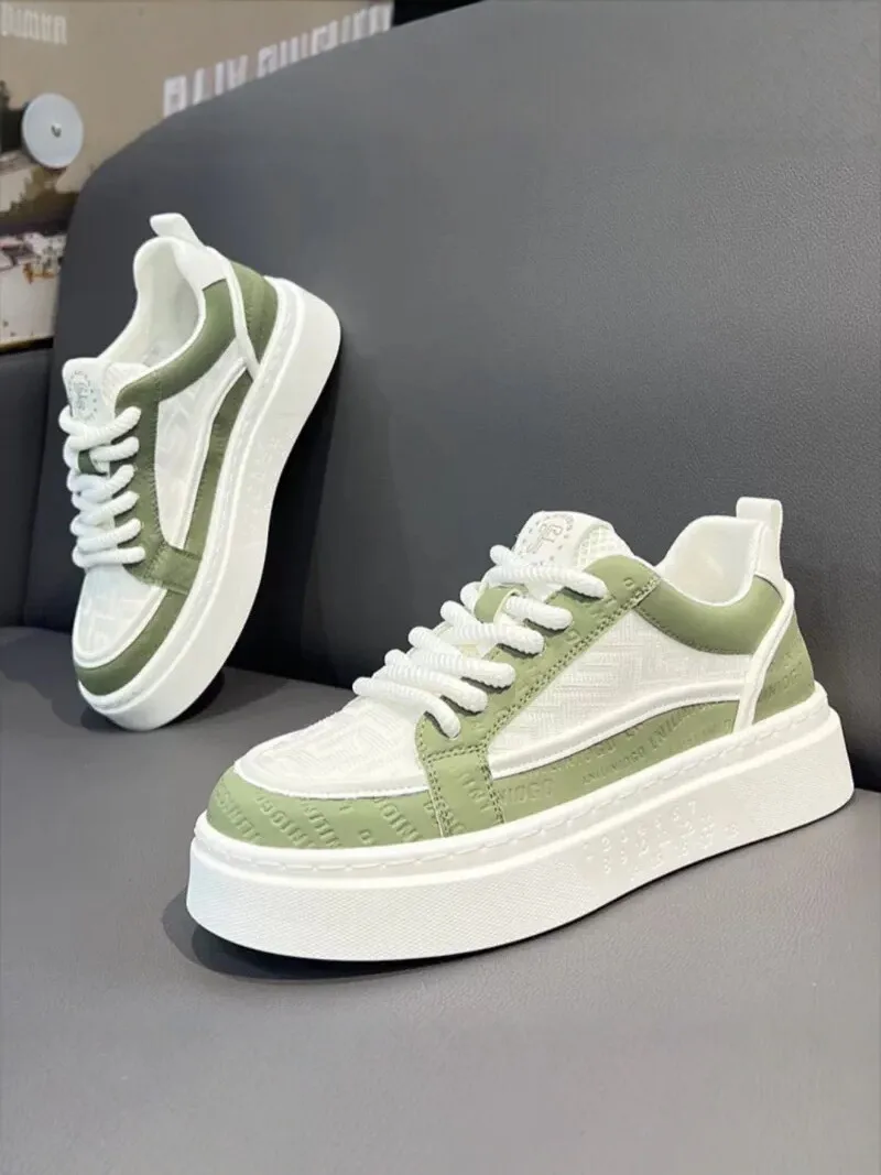 Men's Casual Sports Shoes Breathable Mesh Thick Bottom Heightening White Trendy Shoes Autumn 2026 New Style Versatile Leisure...