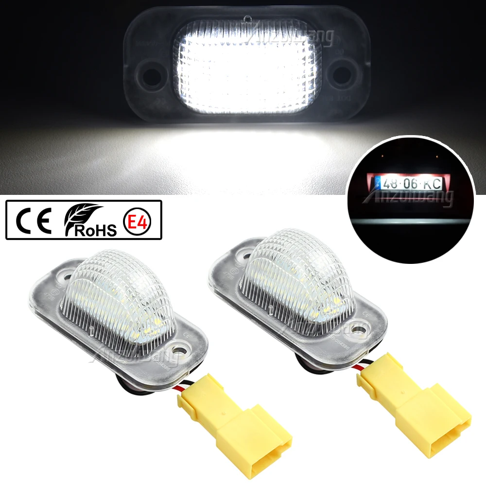 2pcs White LED License Plate Light Number Plate Lamp For VW Golf 2 1983-1992 For Jetta 2 1984-1991 For Seat Toledo I 1991-1999