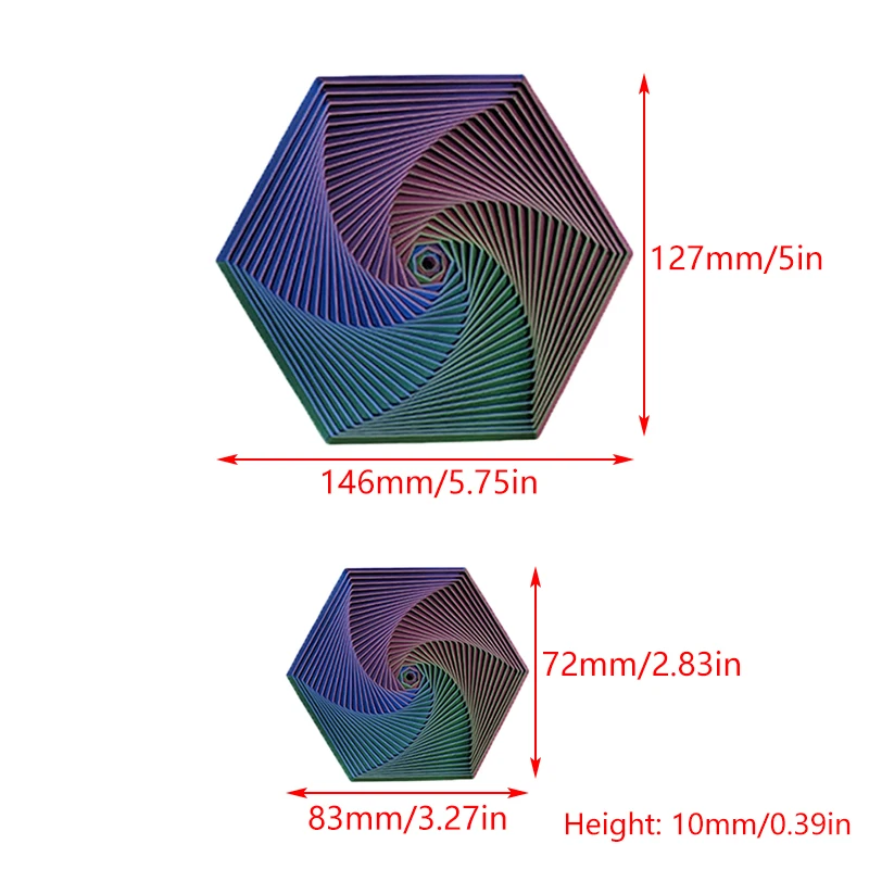 Fractal Zappeln Sechseck 3D Zappeln Spielzeug bunte 3D Würfel sensorische Spielzeug Spinning Spielzeug für Stress Angst entspannende Zappeln Spielzeug Geschenk