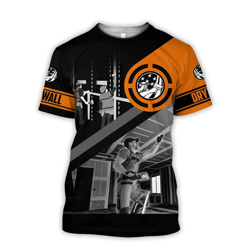 Drywall Finisher Graphic Mens T-Shirts For Men Clothing Summer 3D Printed Tops Short Sleeve Fashion Casual Oversized Tee Unisex - Image 4