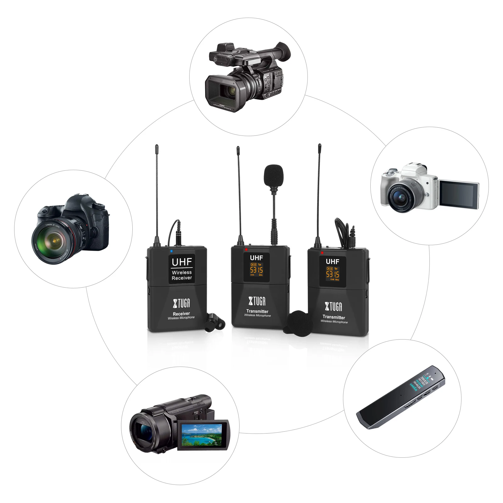 UHF Wireless Lavalier Microphone Lapel Microphone For Camera Smartphone