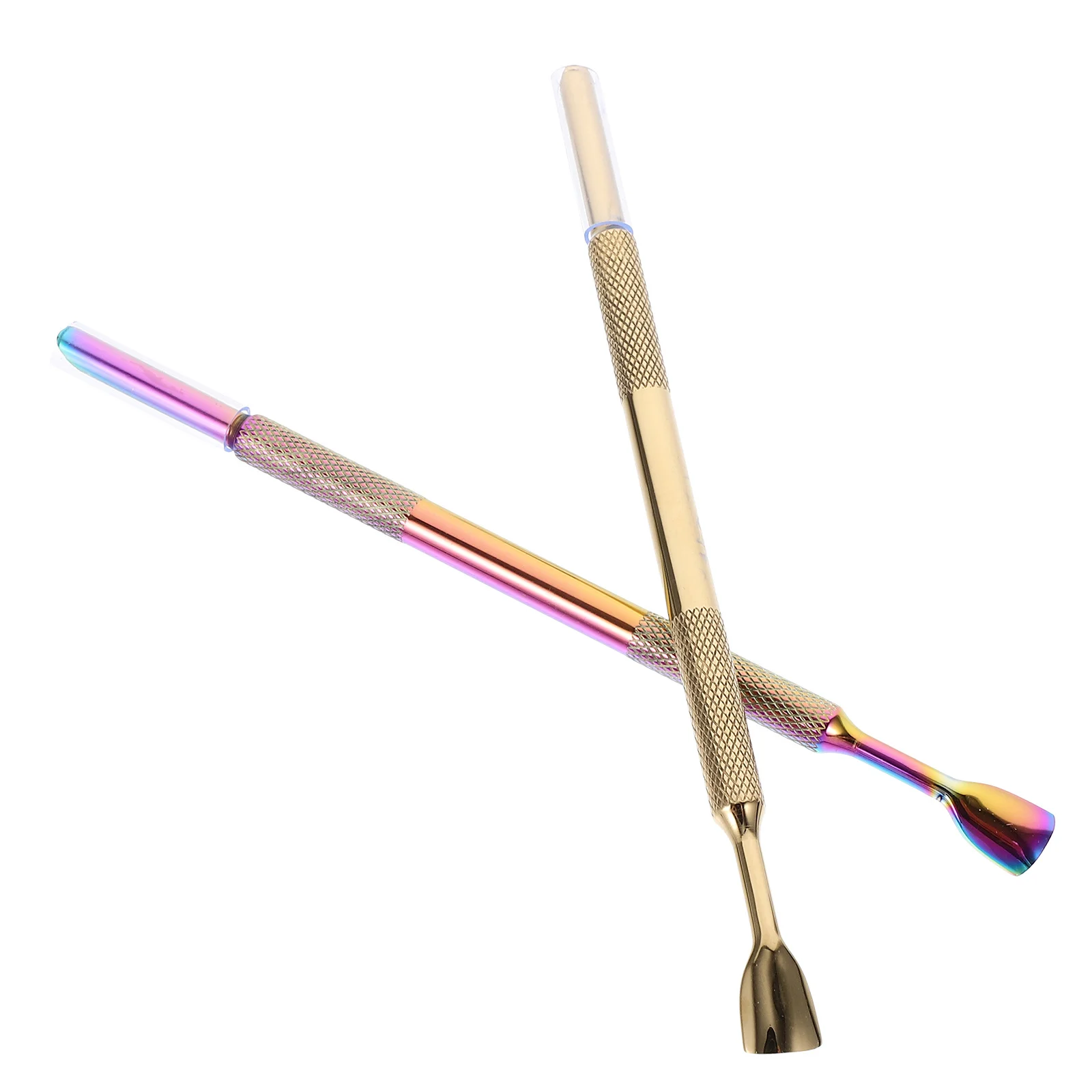 2 szt. Dwustronny przyrząd do usuwania skórek ze stali nierdzewnej, do manicure i pedicure, narzędzie do czyszczenia paznokci, odpychacz do skórek